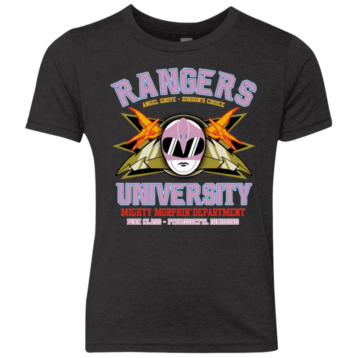 T-Shirts Vintage Black / YXS Rangers U Pink Ranger Youth Triblend T-Shirt