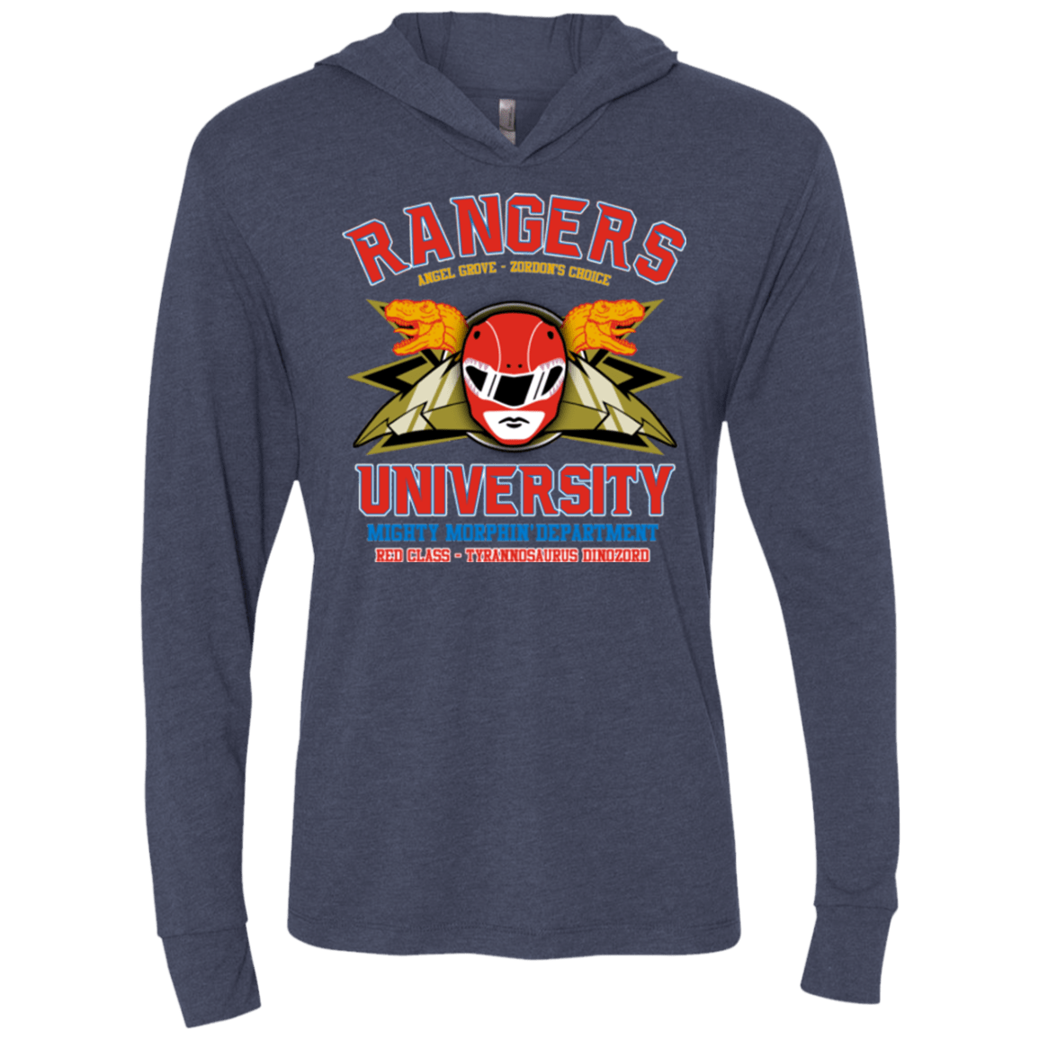 Rangers U - Red Ranger Triblend Long Sleeve Hoodie Tee