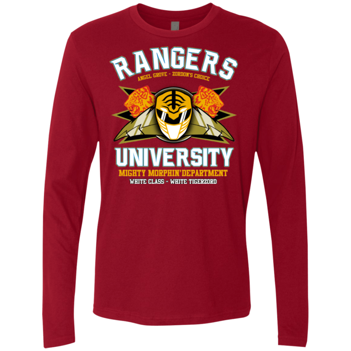 T-Shirts Cardinal / Small Rangers U White Ranger Men's Premium Long Sleeve
