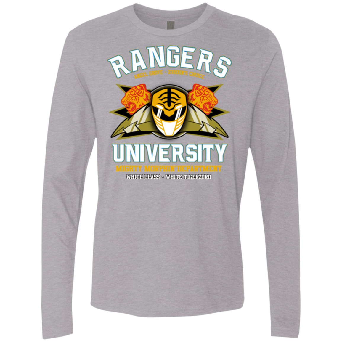 T-Shirts Heather Grey / Small Rangers U White Ranger Men's Premium Long Sleeve