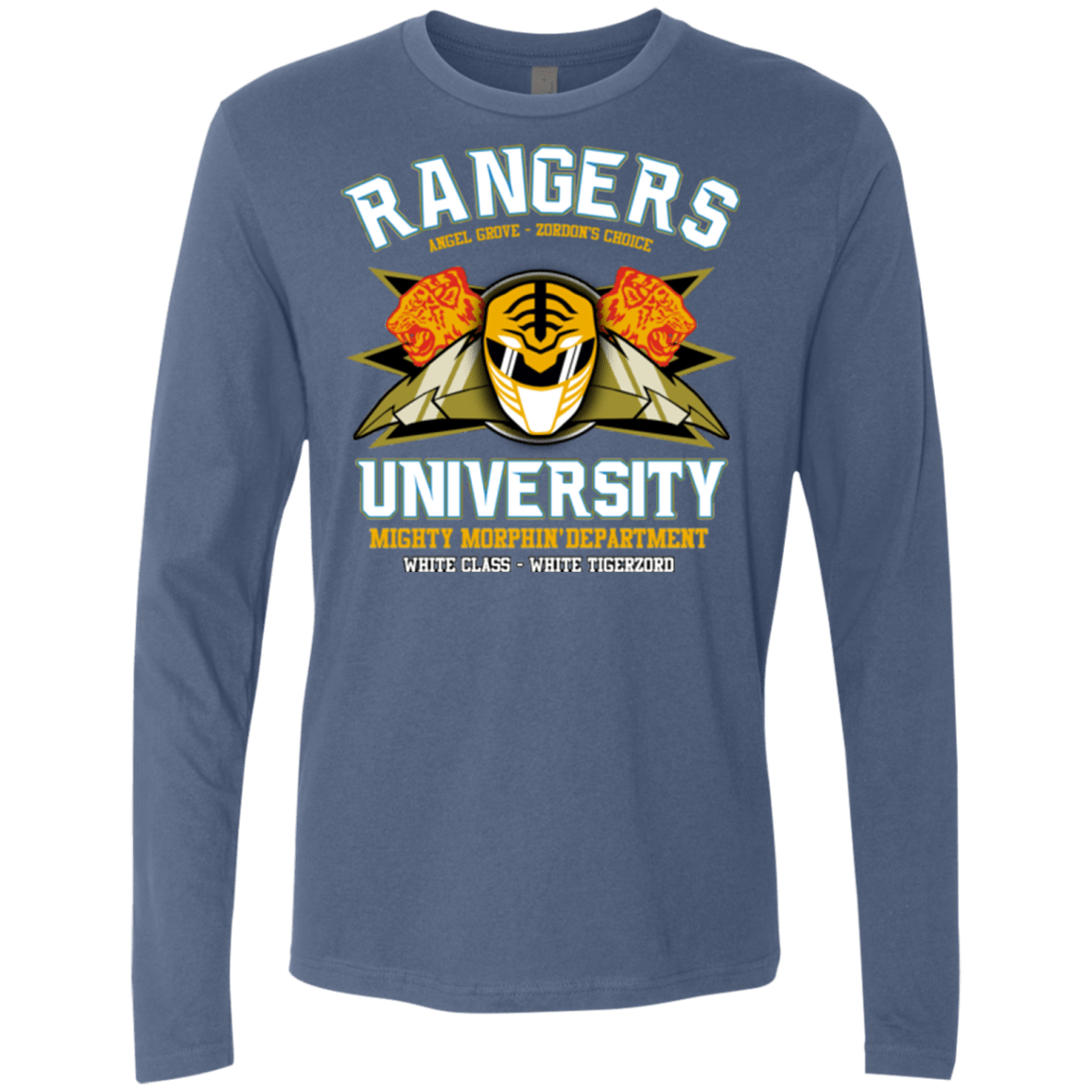 T-Shirts Indigo / Small Rangers U White Ranger Men's Premium Long Sleeve