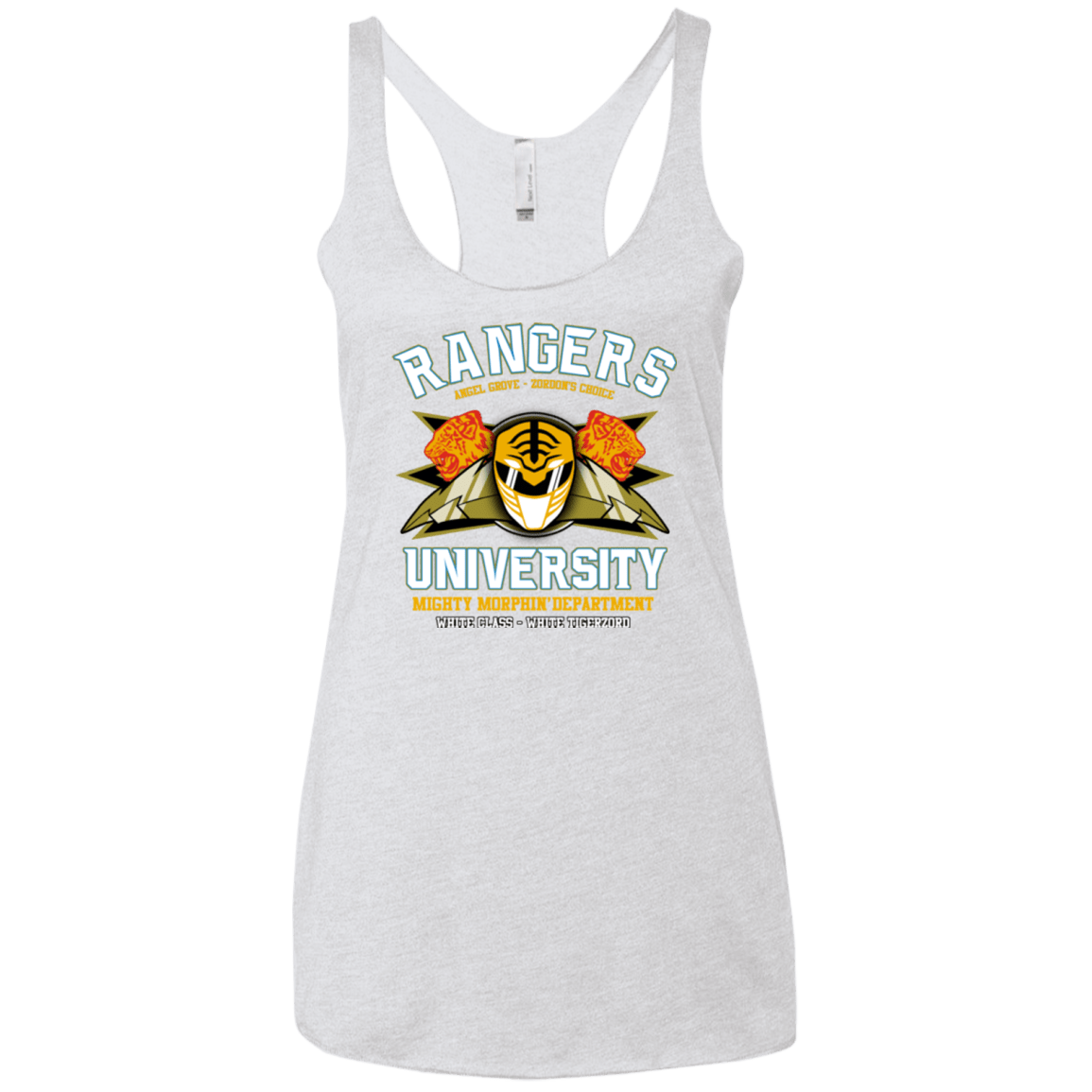 T-Shirts Heather White / X-Small Rangers U White Ranger Women's Triblend Racerback Tank