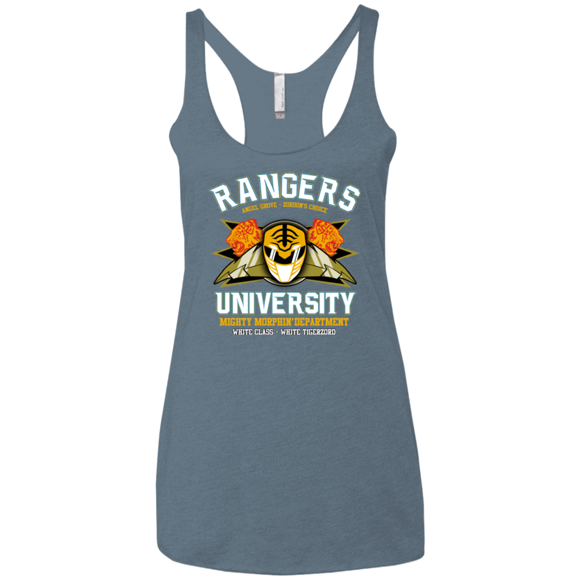 T-Shirts Indigo / X-Small Rangers U White Ranger Women's Triblend Racerback Tank