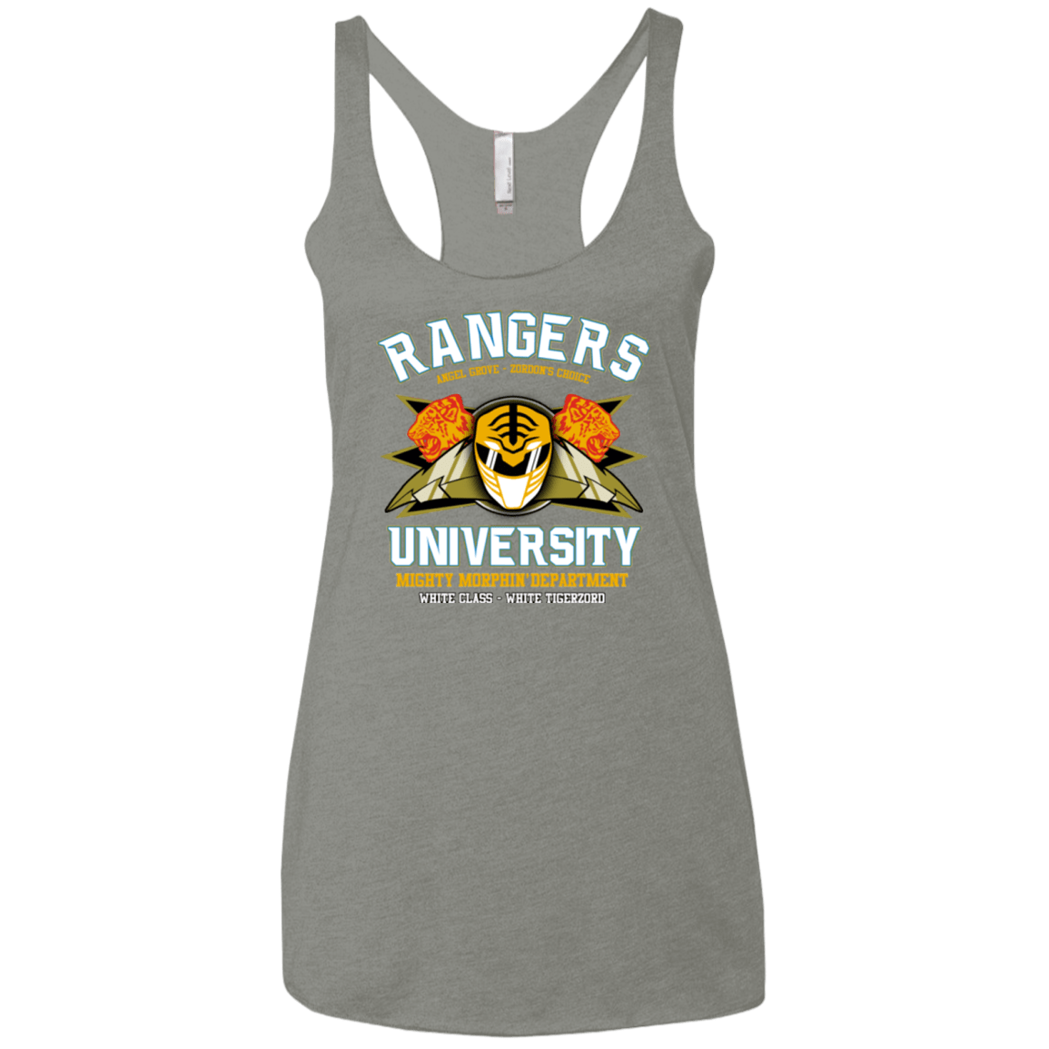 T-Shirts Venetian Grey / X-Small Rangers U White Ranger Women's Triblend Racerback Tank
