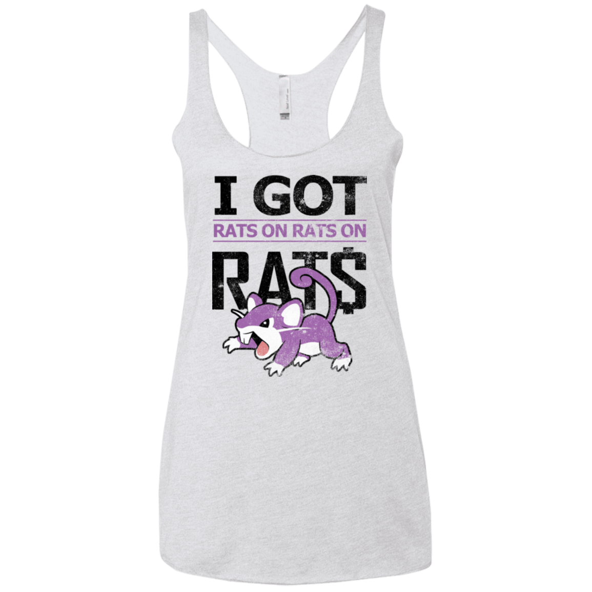 T-Shirts Heather White / X-Small Rats on rats on rats Women's Triblend Racerback Tank