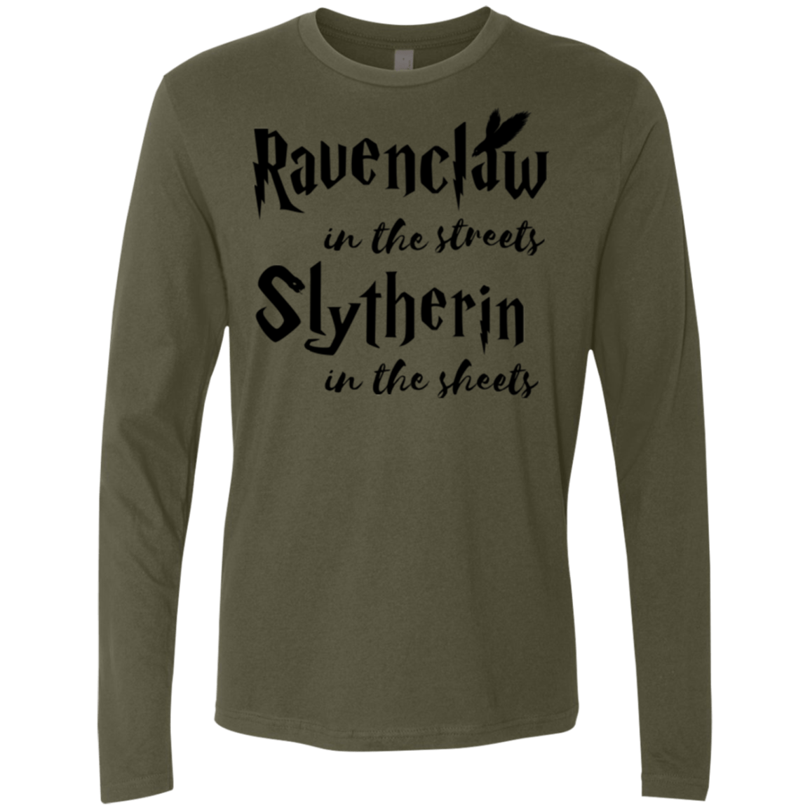 T-Shirts Military Green / Small Ravenclaw Streets Men's Premium Long Sleeve