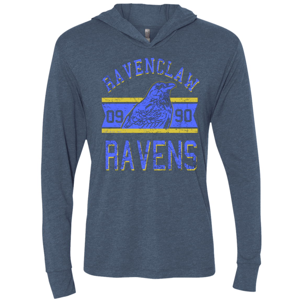 T-Shirts Indigo / X-Small Ravens Triblend Long Sleeve Hoodie Tee