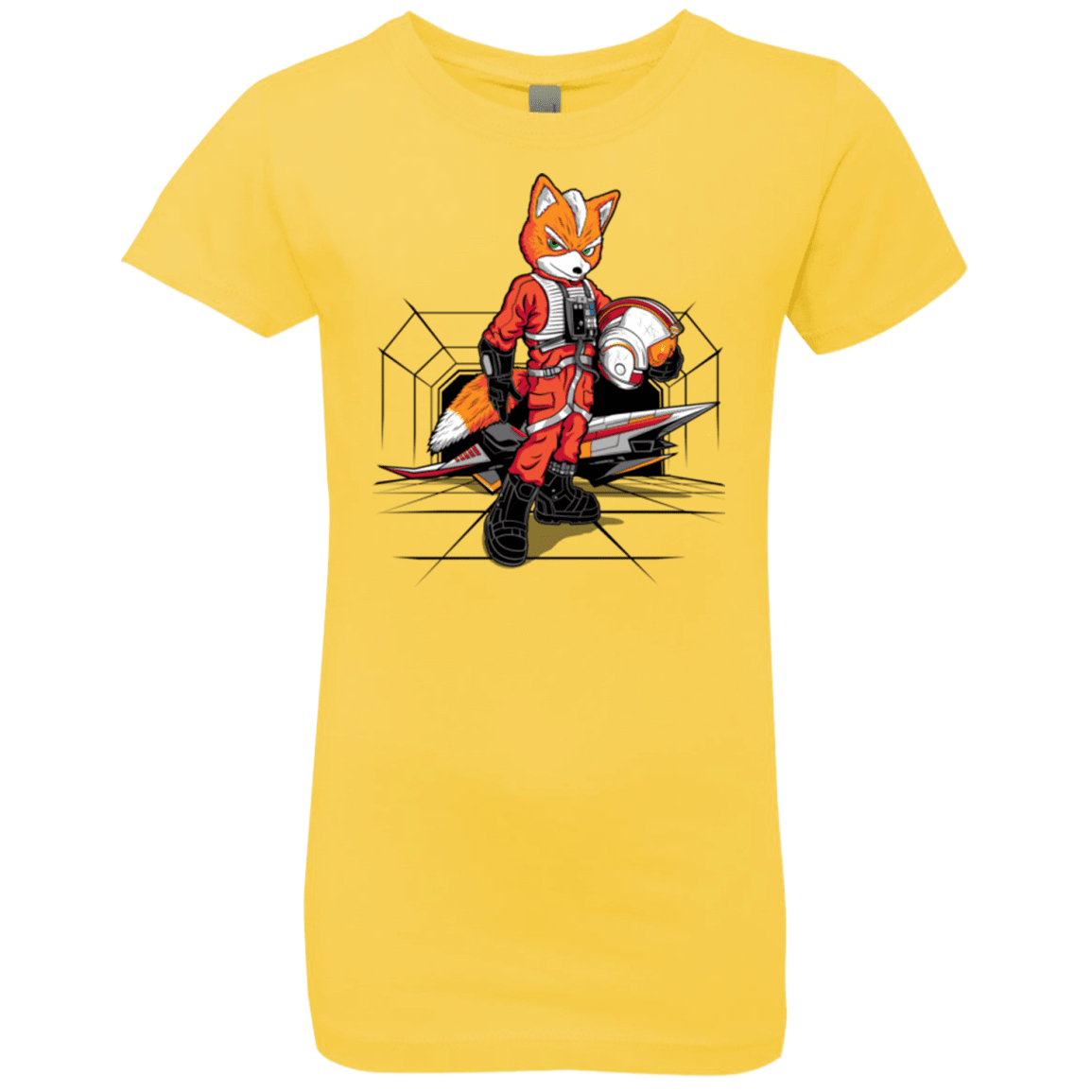T-Shirts Vibrant Yellow / YXS Rebel Fox Girls Premium T-Shirt