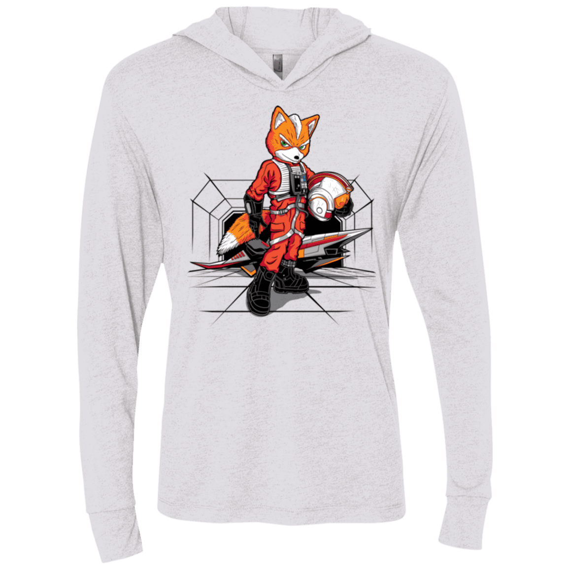 T-Shirts Heather White / X-Small Rebel Fox Triblend Long Sleeve Hoodie Tee