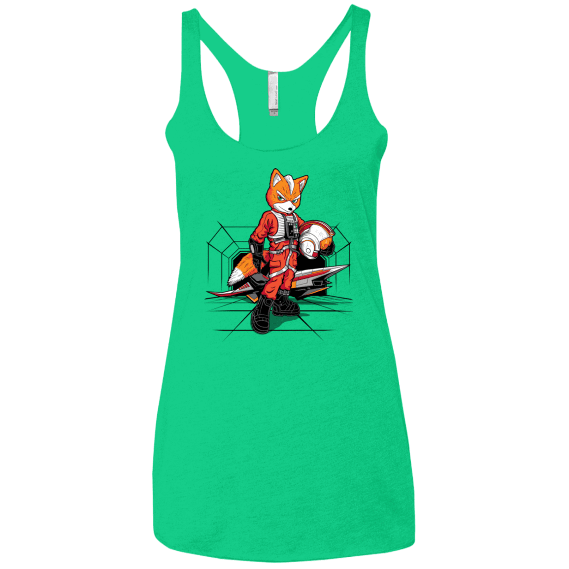 T-Shirts Envy / X-Small Rebel Fox Women's Triblend Racerback Tank