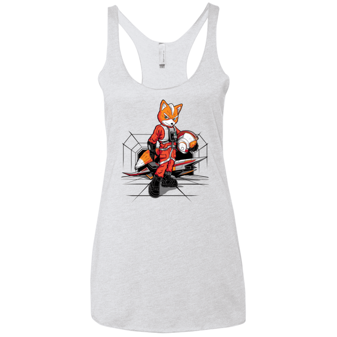 T-Shirts Heather White / X-Small Rebel Fox Women's Triblend Racerback Tank