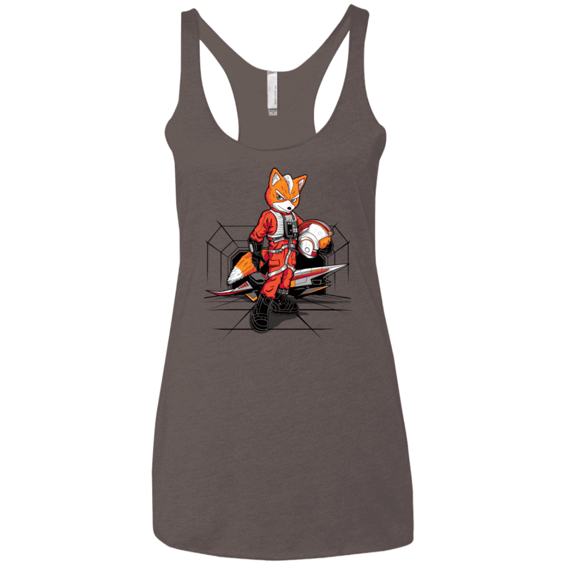 T-Shirts Macchiato / X-Small Rebel Fox Women's Triblend Racerback Tank