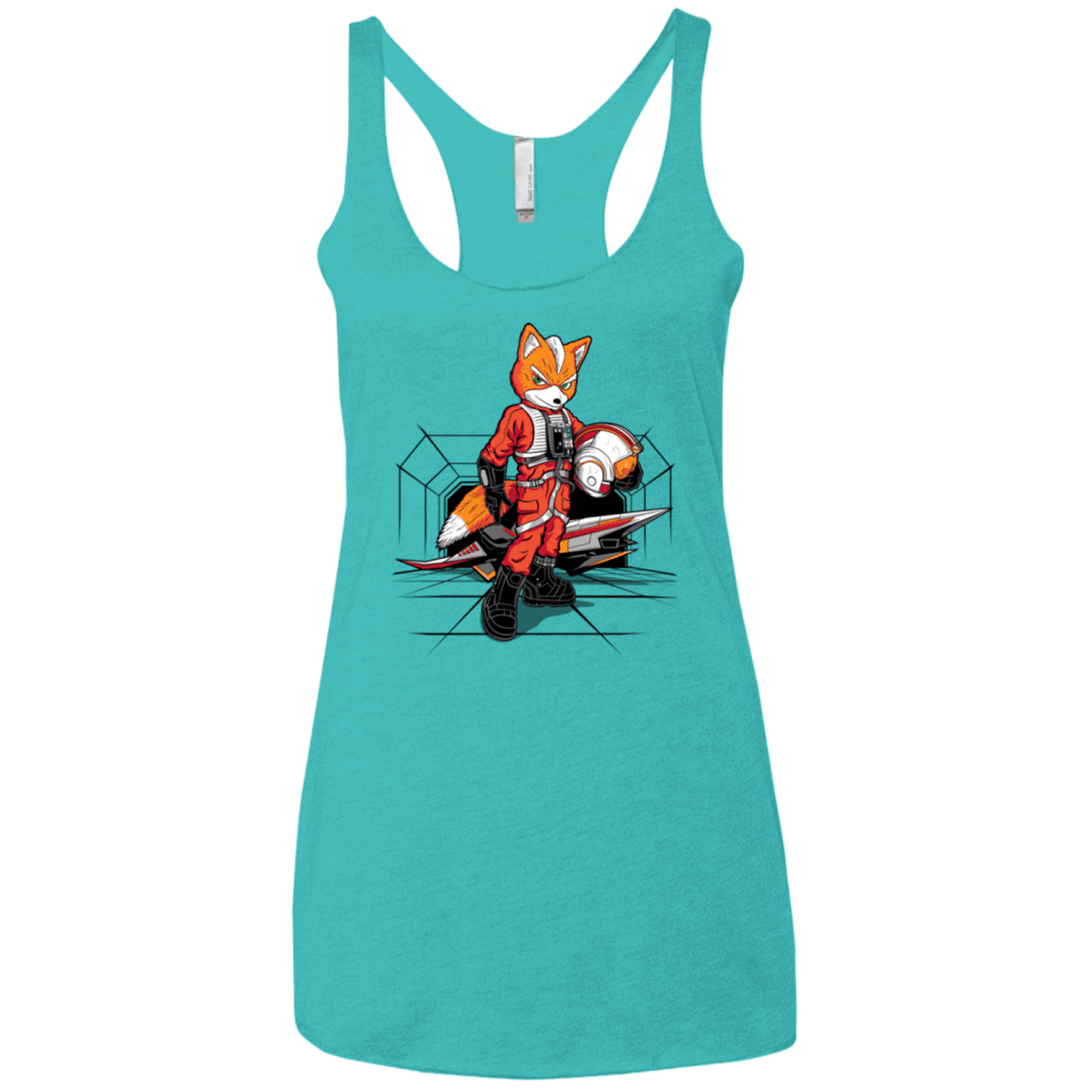 T-Shirts Tahiti Blue / X-Small Rebel Fox Women's Triblend Racerback Tank