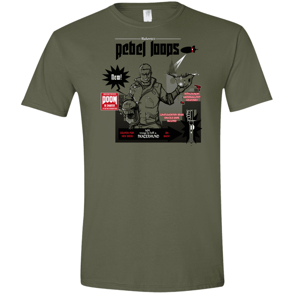 T-Shirts Military Green / S Rebel Loops Men's Semi-Fitted Softstyle