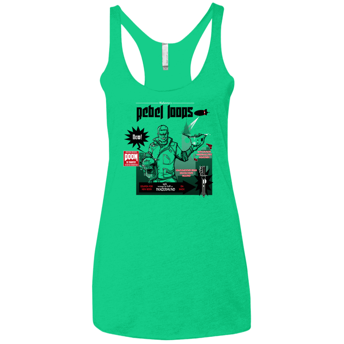 T-Shirts Envy / X-Small Rebel Loops Women's Triblend Racerback Tank