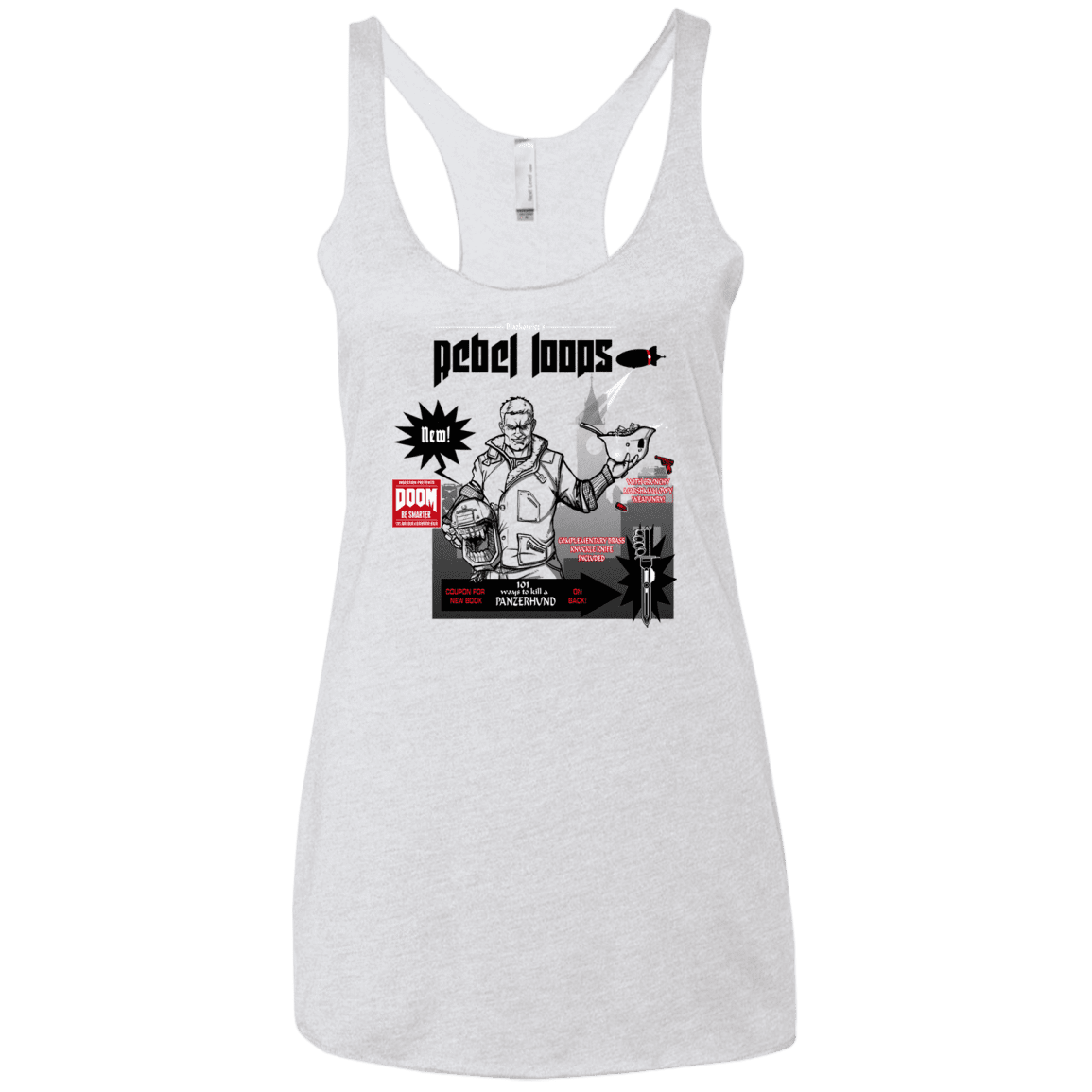 T-Shirts Heather White / X-Small Rebel Loops Women's Triblend Racerback Tank