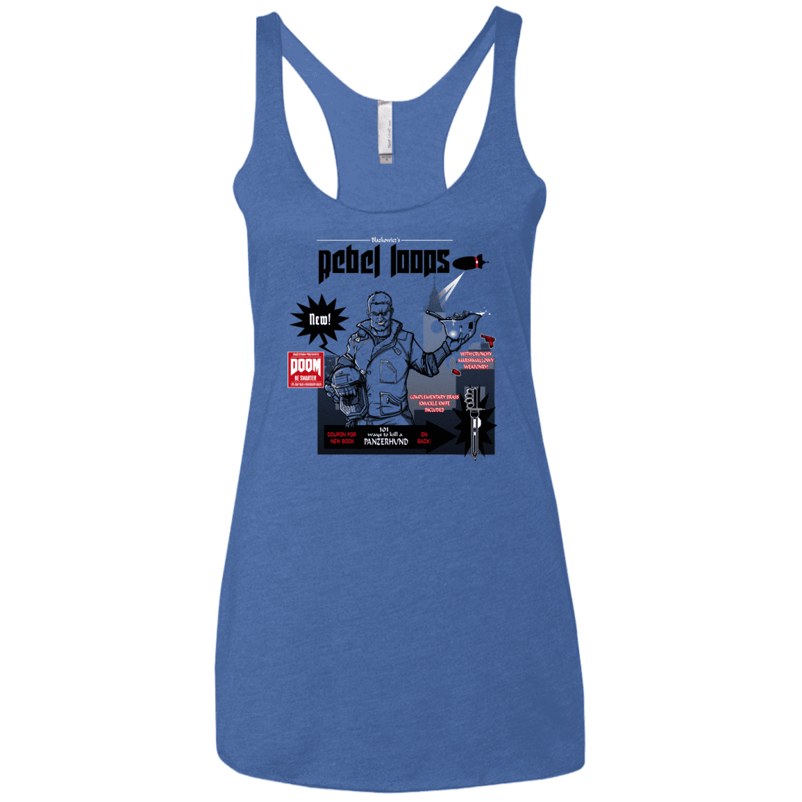 T-Shirts Vintage Royal / X-Small Rebel Loops Women's Triblend Racerback Tank
