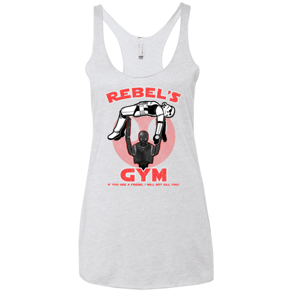 T-Shirts Heather White / X-Small Rebel's Gym Women's Triblend Racerback Tank