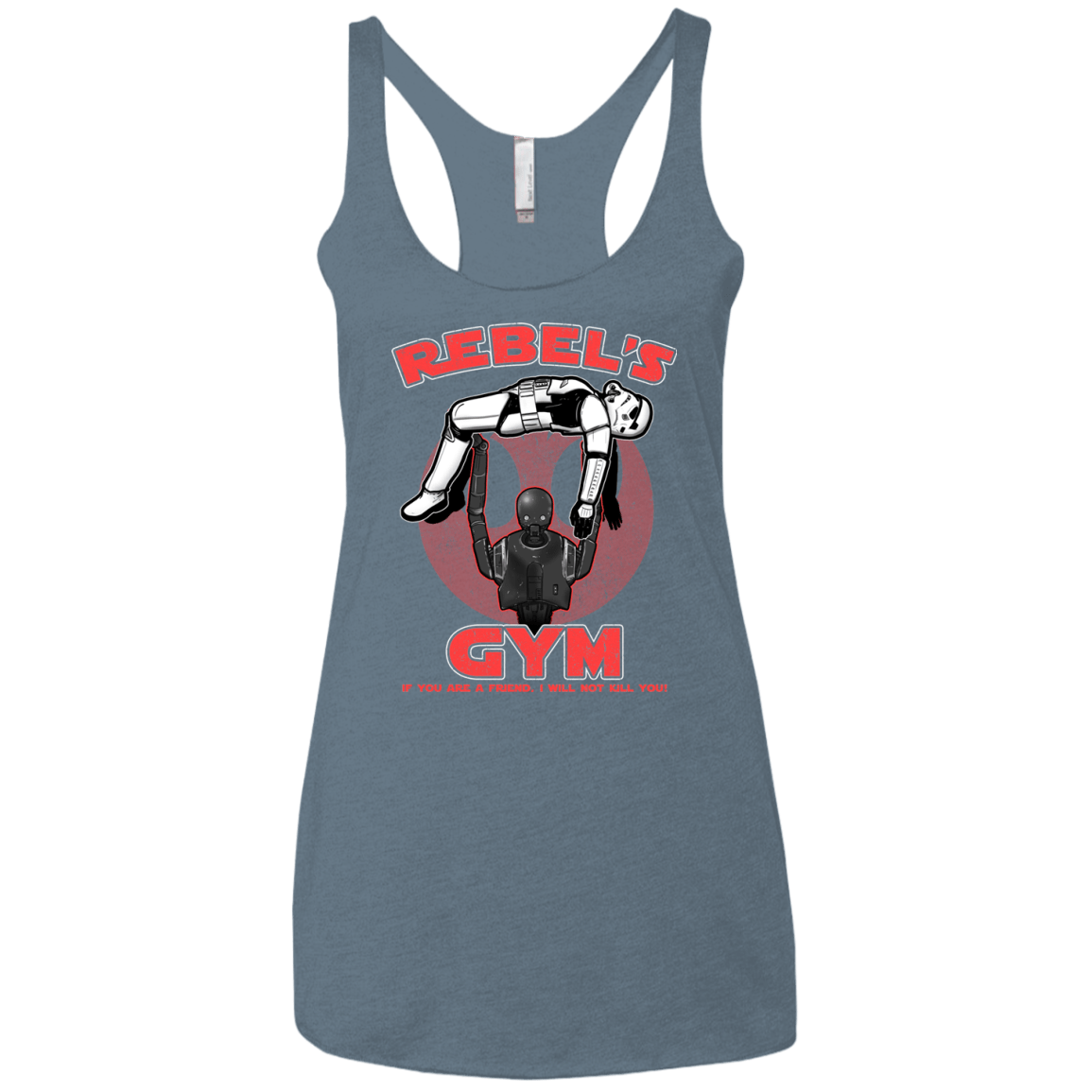 T-Shirts Indigo / X-Small Rebel's Gym Women's Triblend Racerback Tank