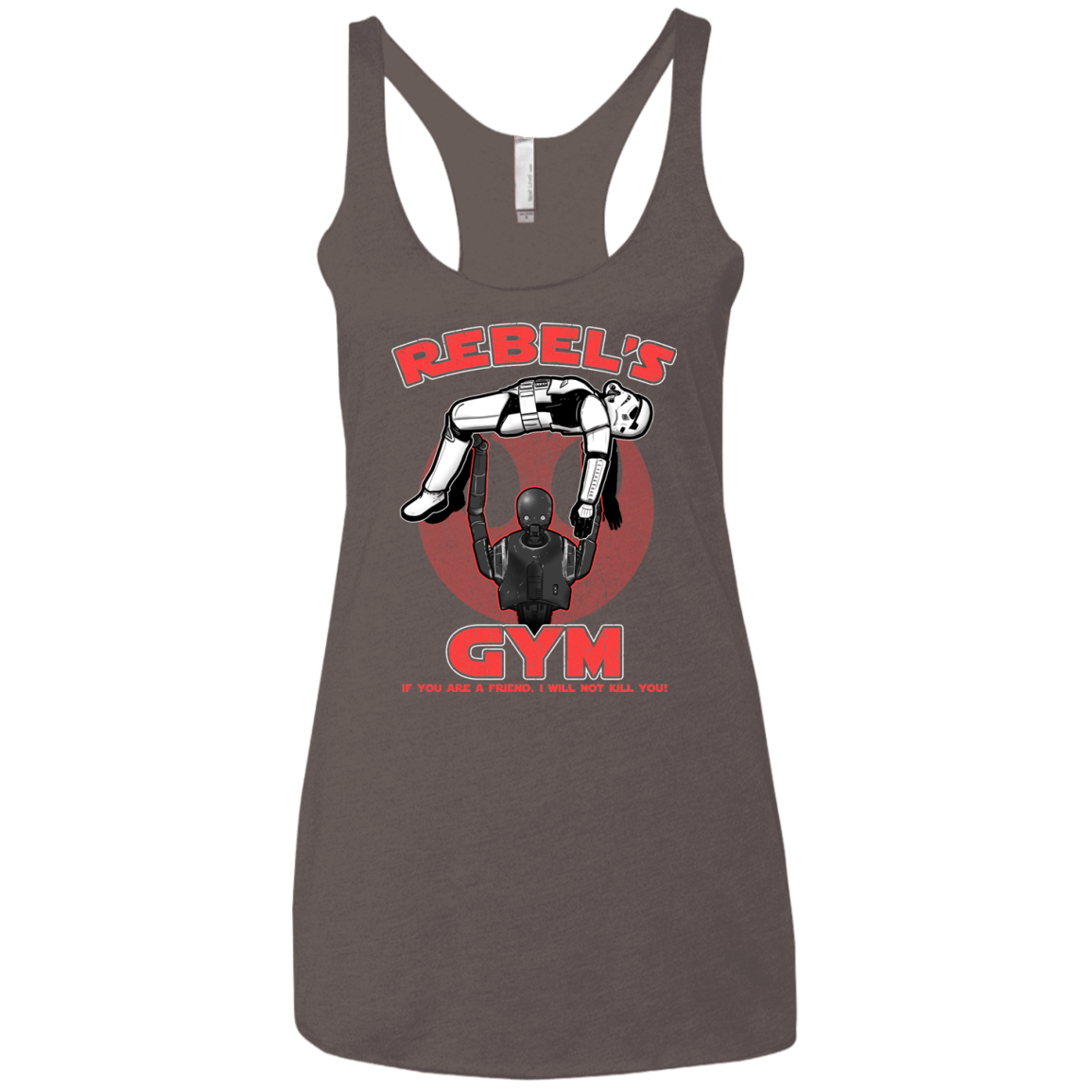 T-Shirts Macchiato / X-Small Rebel's Gym Women's Triblend Racerback Tank