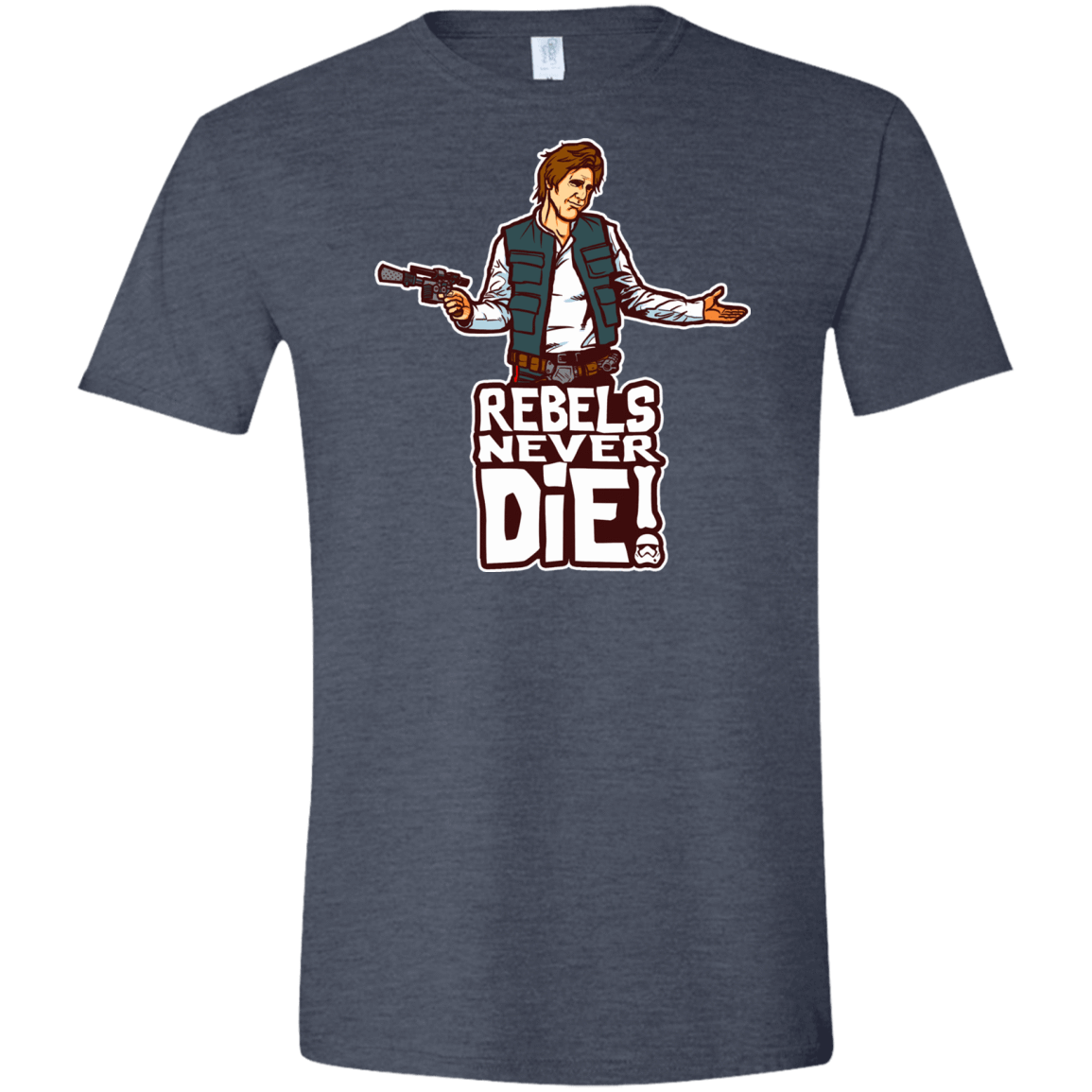 T-Shirts Heather Navy / S Rebels Never Die Men's Semi-Fitted Softstyle