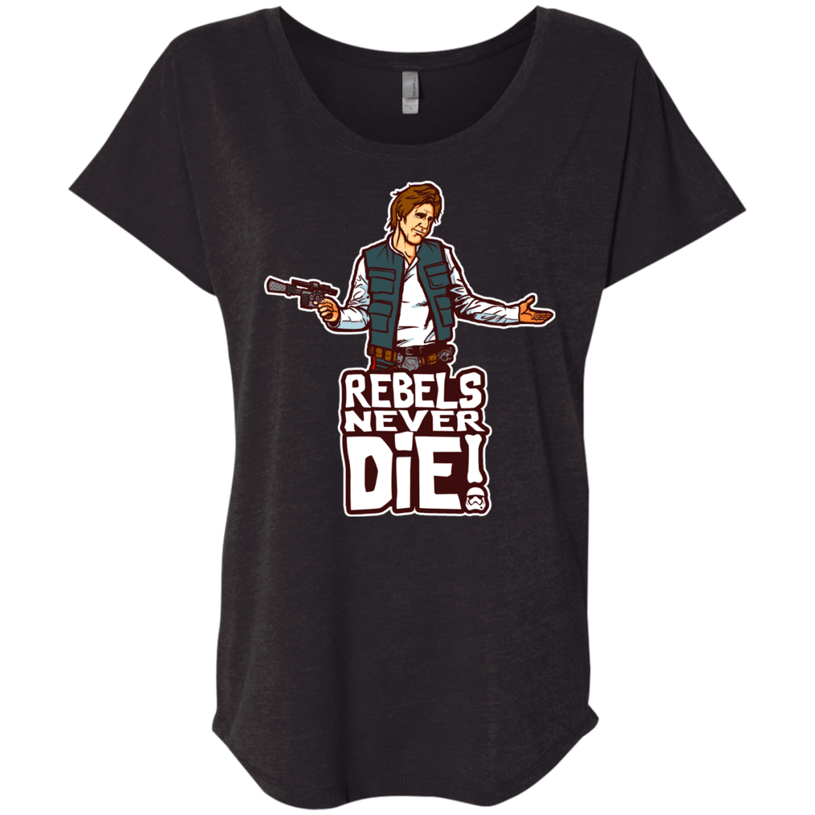 T-Shirts Vintage Black / X-Small Rebels Never Die Triblend Dolman Sleeve