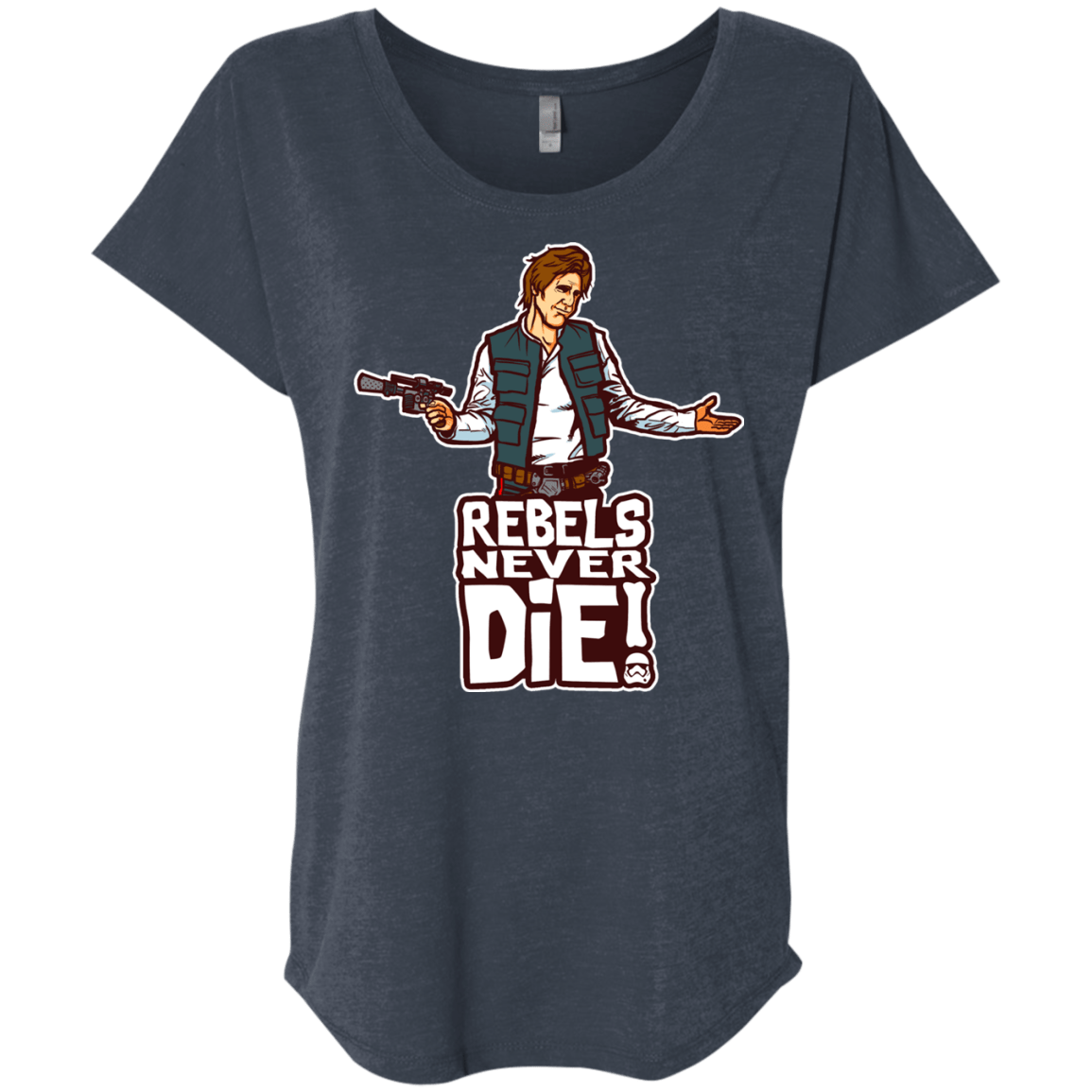 T-Shirts Vintage Navy / X-Small Rebels Never Die Triblend Dolman Sleeve