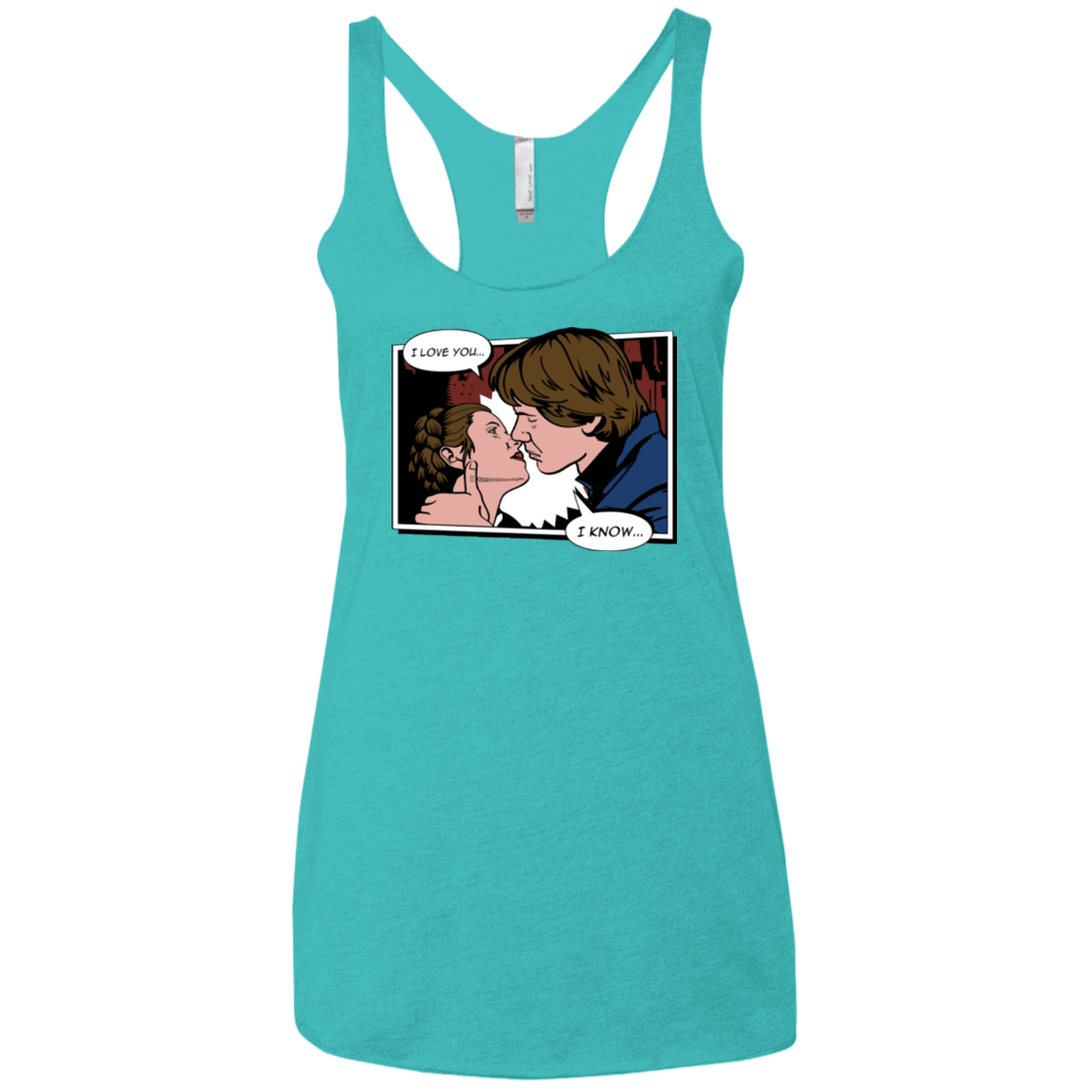 T-Shirts Tahiti Blue / X-Small Rebelstein Kiss Women's Triblend Racerback Tank