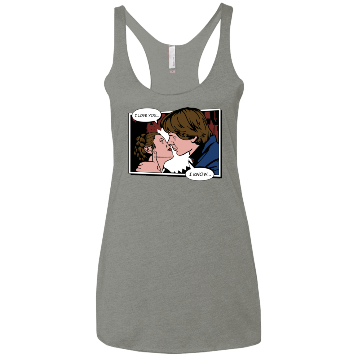 T-Shirts Venetian Grey / X-Small Rebelstein Kiss Women's Triblend Racerback Tank