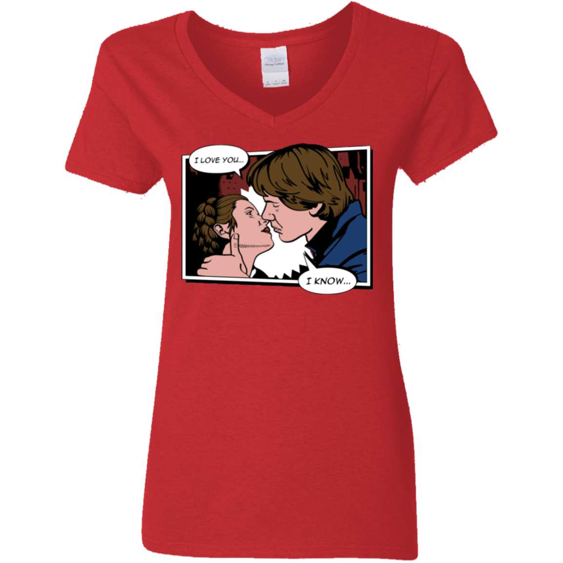 T-Shirts Red / S Rebelstein Kiss Women's V-Neck T-Shirt