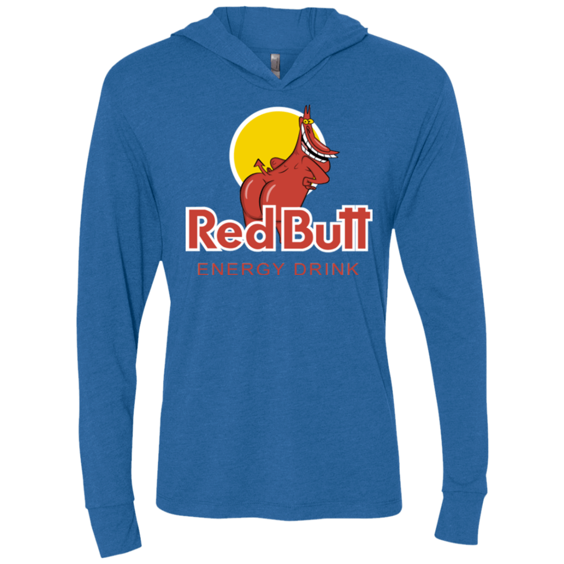 T-Shirts Vintage Royal / X-Small Red butt Triblend Long Sleeve Hoodie Tee