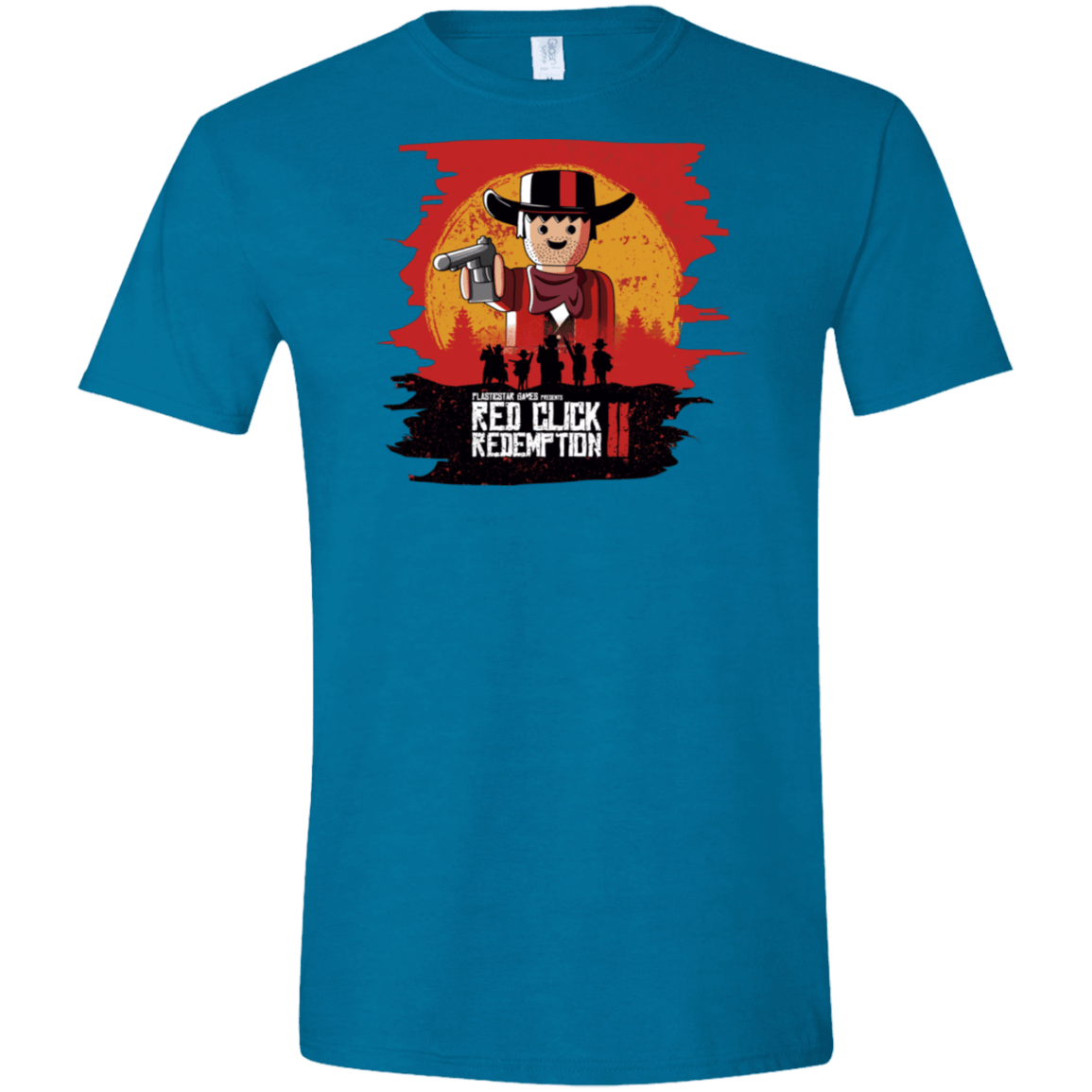 T-Shirts Antique Sapphire / S Red Click Redemption Men's Semi-Fitted Softstyle