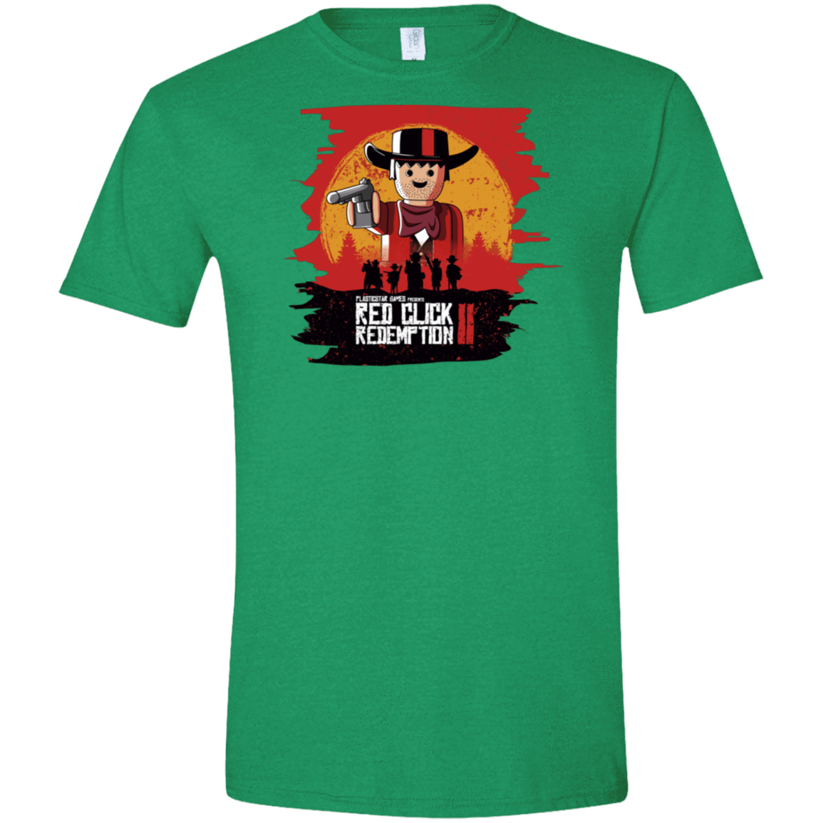 T-Shirts Heather Irish Green / S Red Click Redemption Men's Semi-Fitted Softstyle