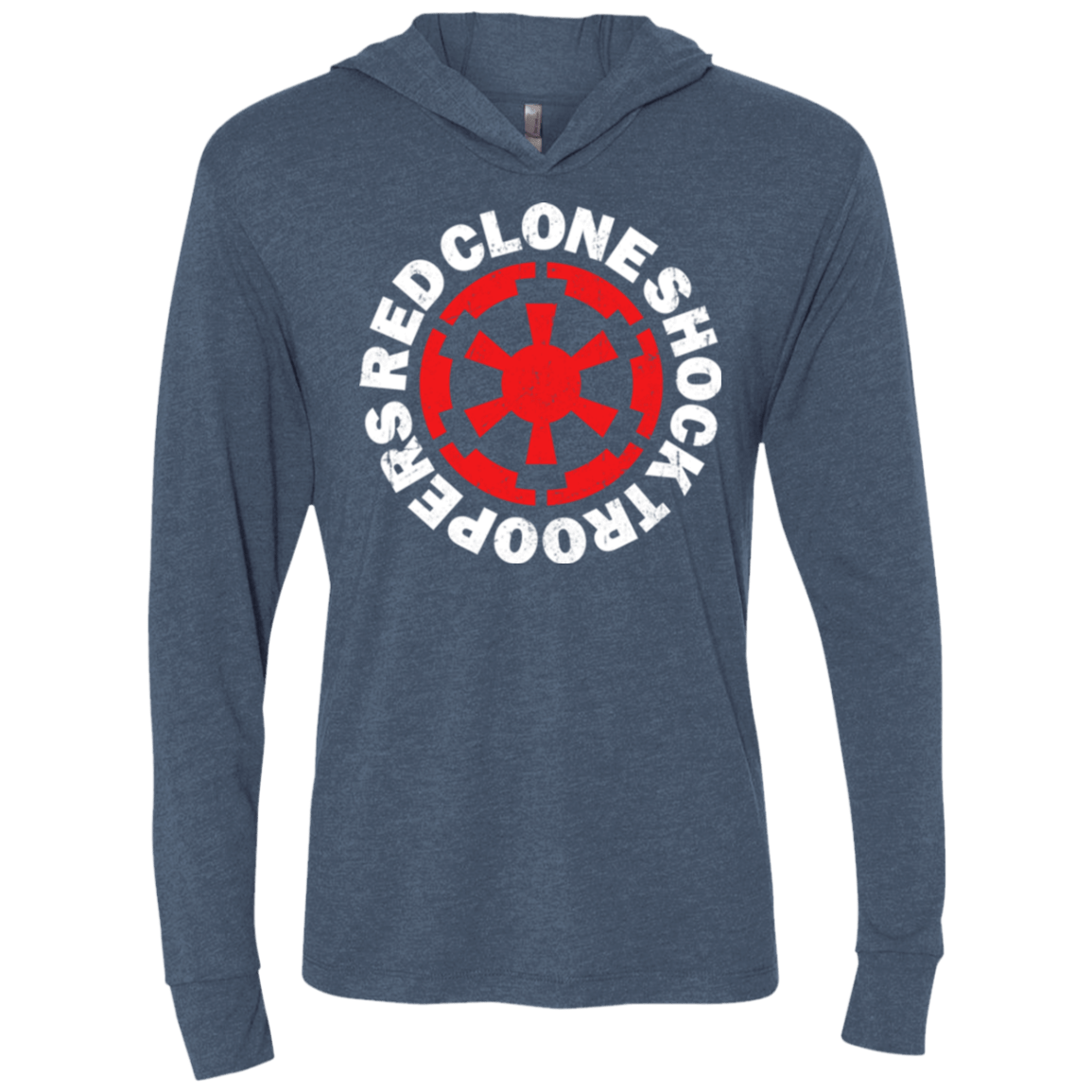 T-Shirts Indigo / X-Small Red Clone Triblend Long Sleeve Hoodie Tee