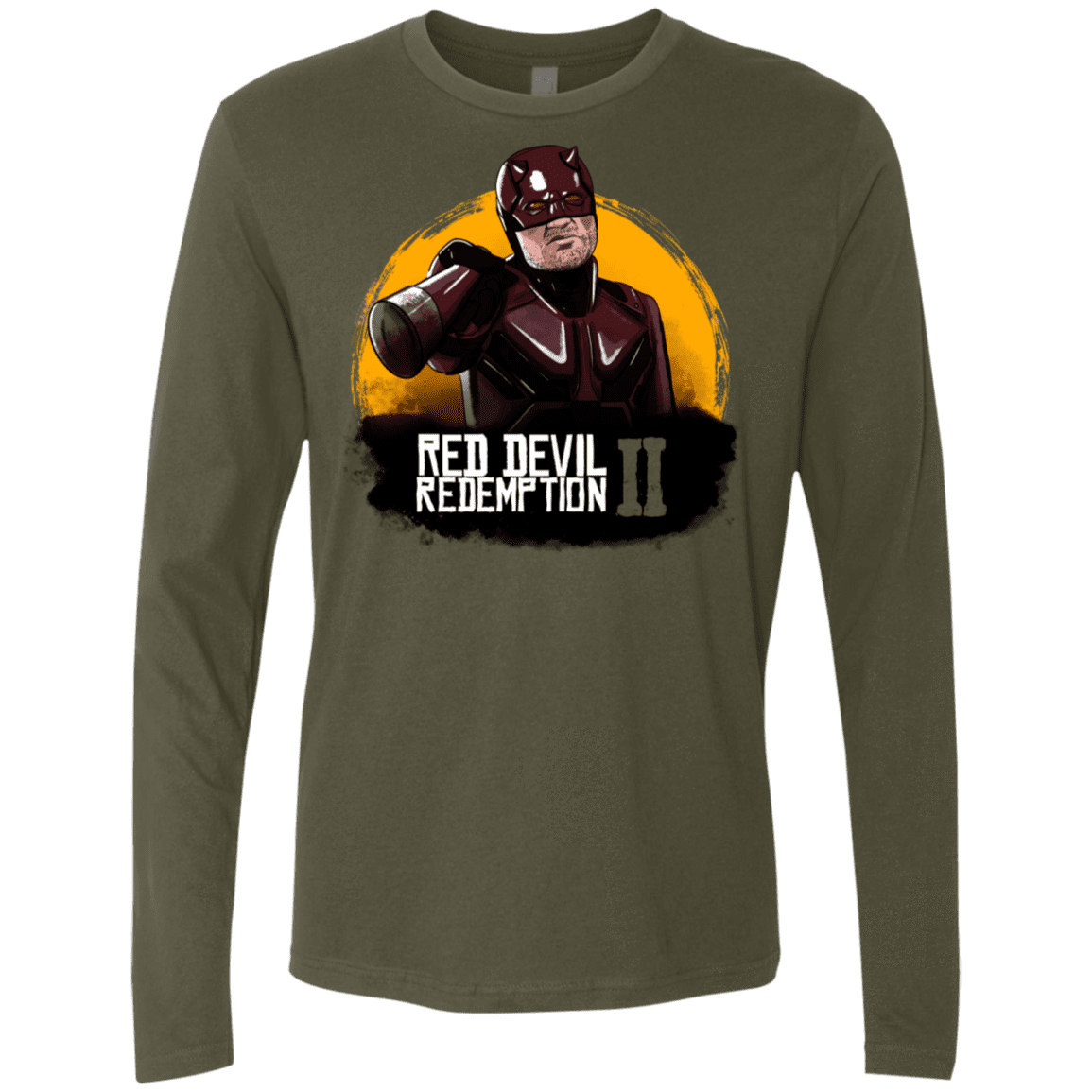 T-Shirts Military Green / S Red Devil Redemptions Men's Premium Long Sleeve