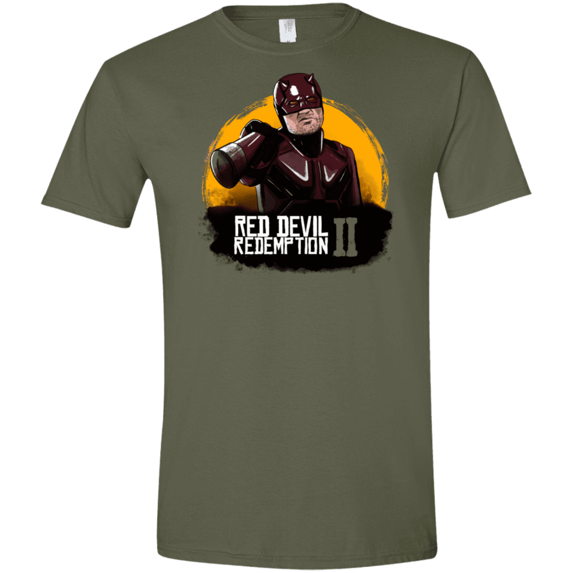 T-Shirts Military Green / S Red Devil Redemptions Men's Semi-Fitted Softstyle