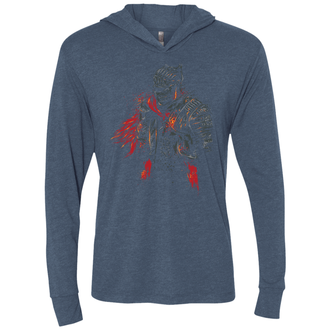 T-Shirts Indigo / X-Small Red knight Triblend Long Sleeve Hoodie Tee