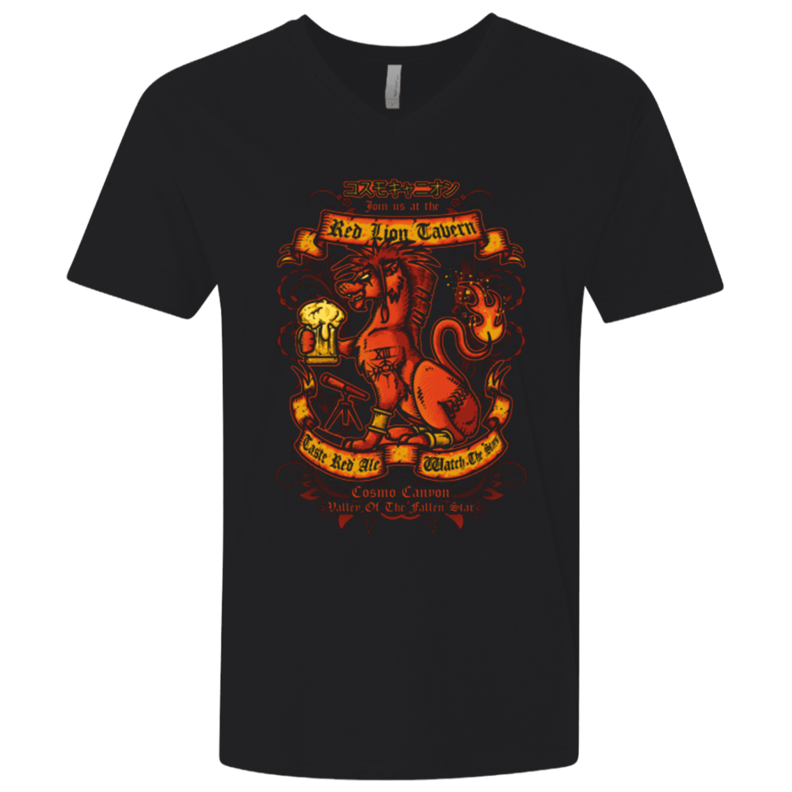 T-Shirts Black / X-Small RED LION TAVERN Men's Premium V-Neck
