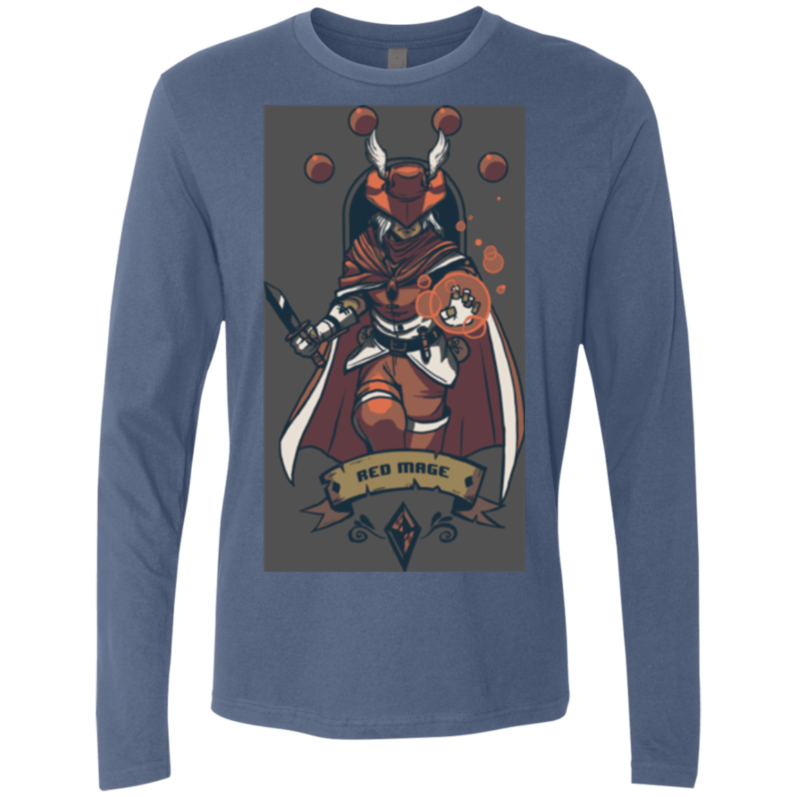 T-Shirts Indigo / Small Red Mage Men's Premium Long Sleeve