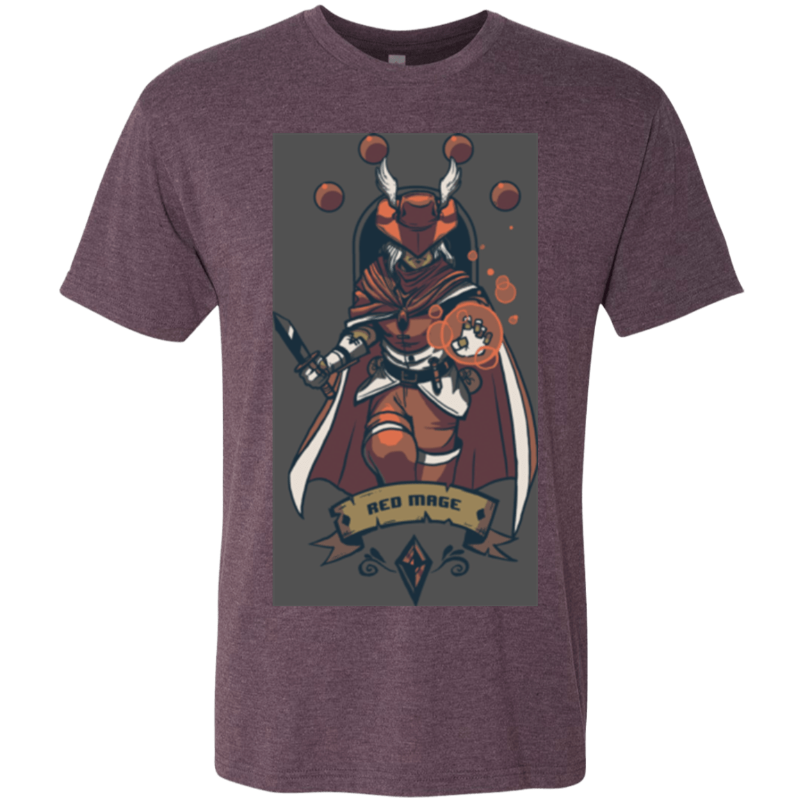 T-Shirts Vintage Purple / Small Red Mage Men's Triblend T-Shirt