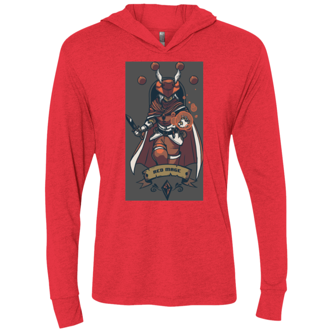T-Shirts Vintage Red / X-Small Red Mage Triblend Long Sleeve Hoodie Tee