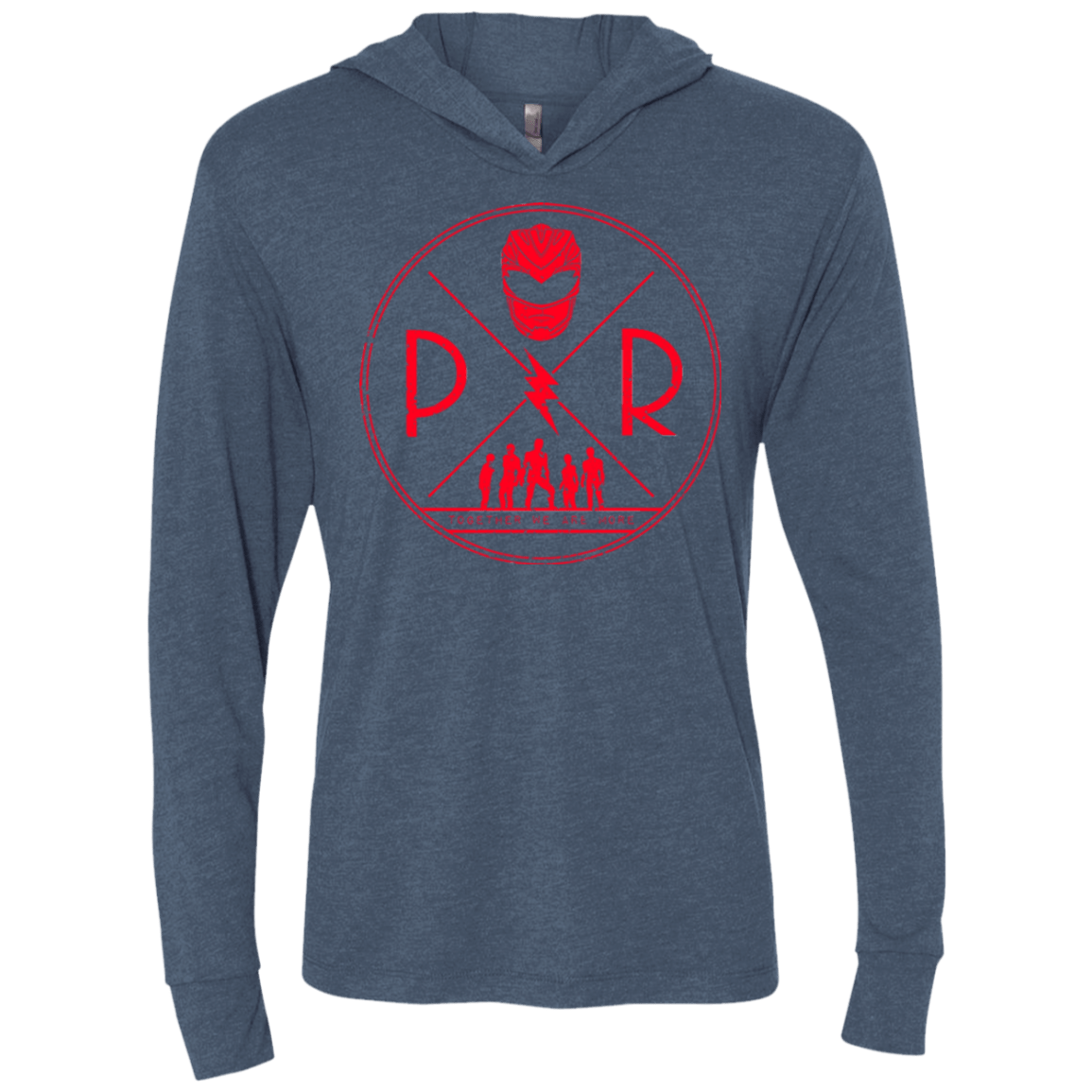 T-Shirts Indigo / X-Small Red Power Triblend Long Sleeve Hoodie Tee