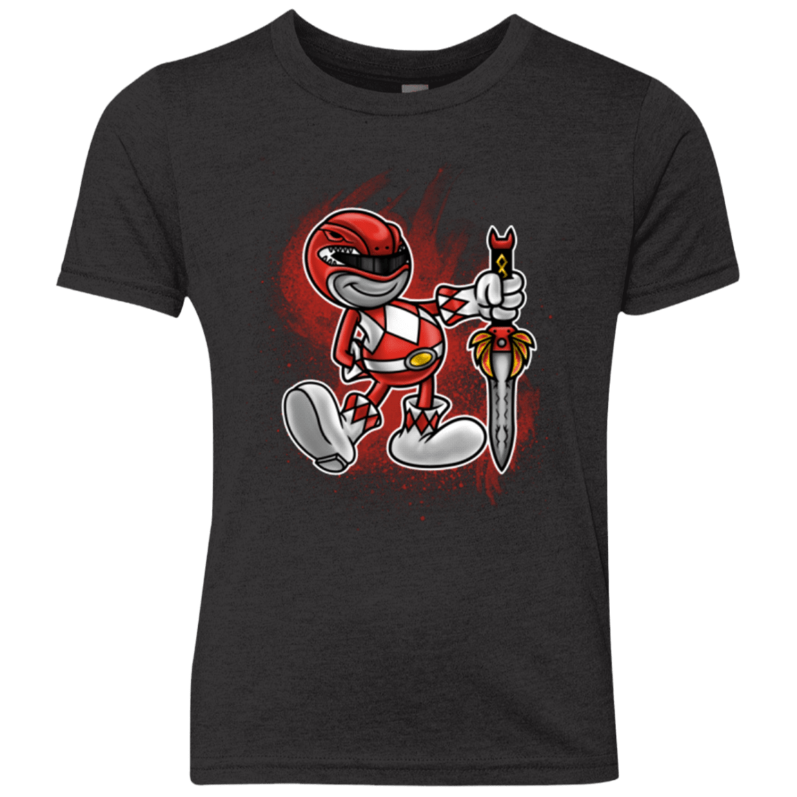T-Shirts Vintage Black / YXS Red Ranger Artwork Youth Triblend T-Shirt