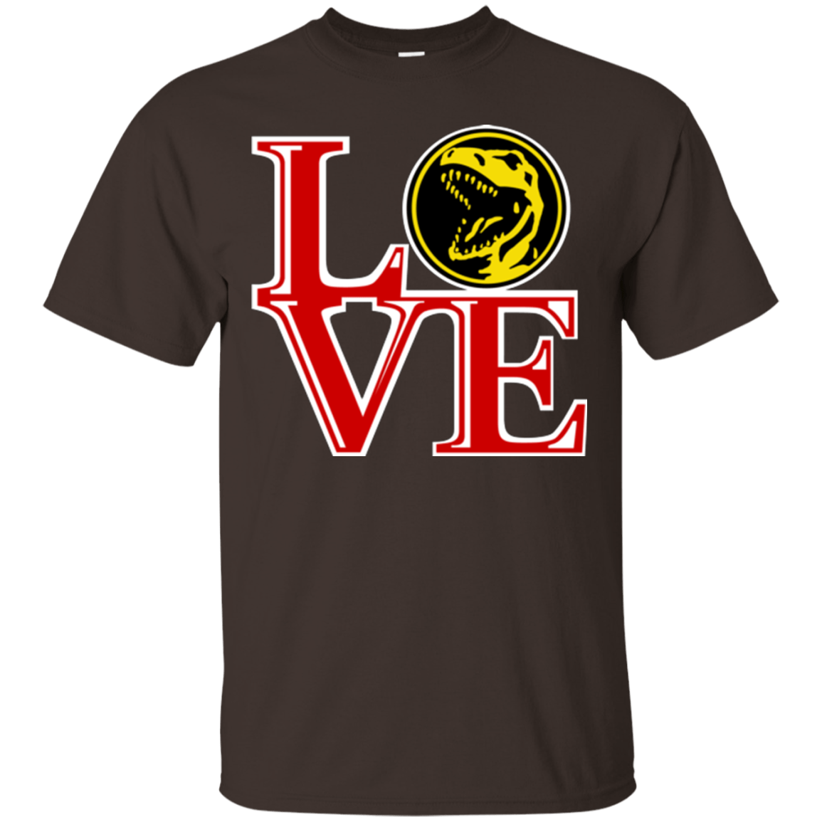 T-Shirts Dark Chocolate / Small Red Ranger LOVE T-Shirt
