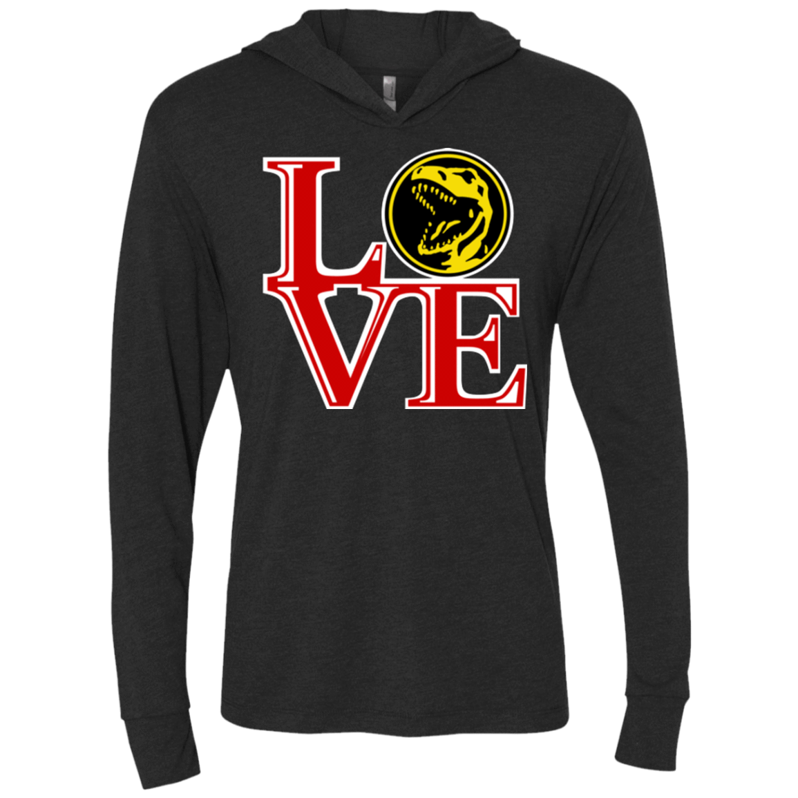 T-Shirts Vintage Black / X-Small Red Ranger LOVE Triblend Long Sleeve Hoodie Tee