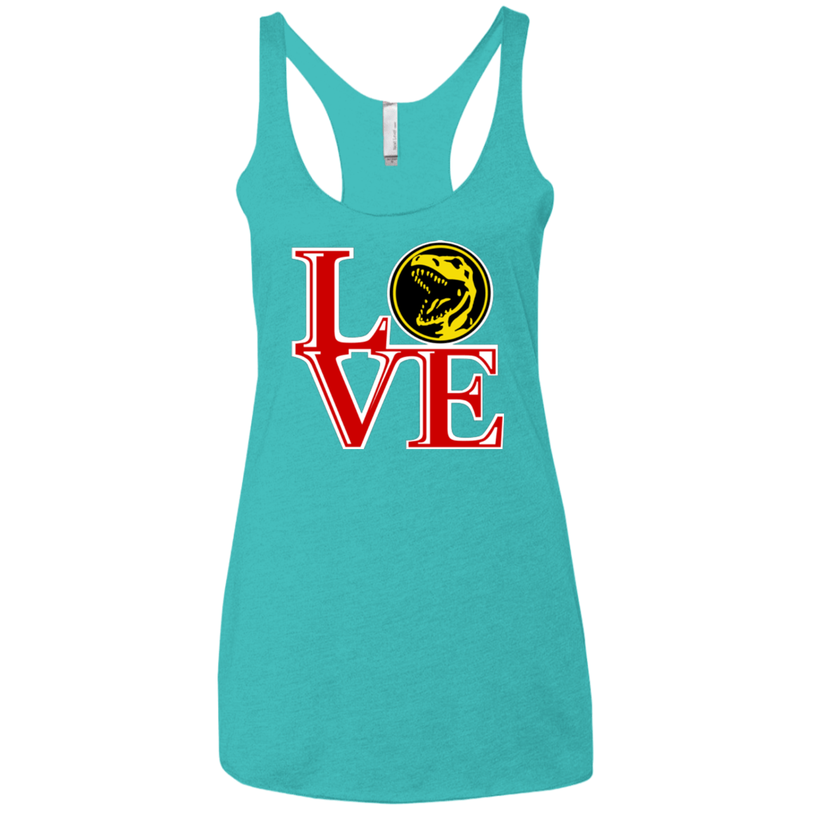 T-Shirts Tahiti Blue / X-Small Red Ranger LOVE Women's Triblend Racerback Tank