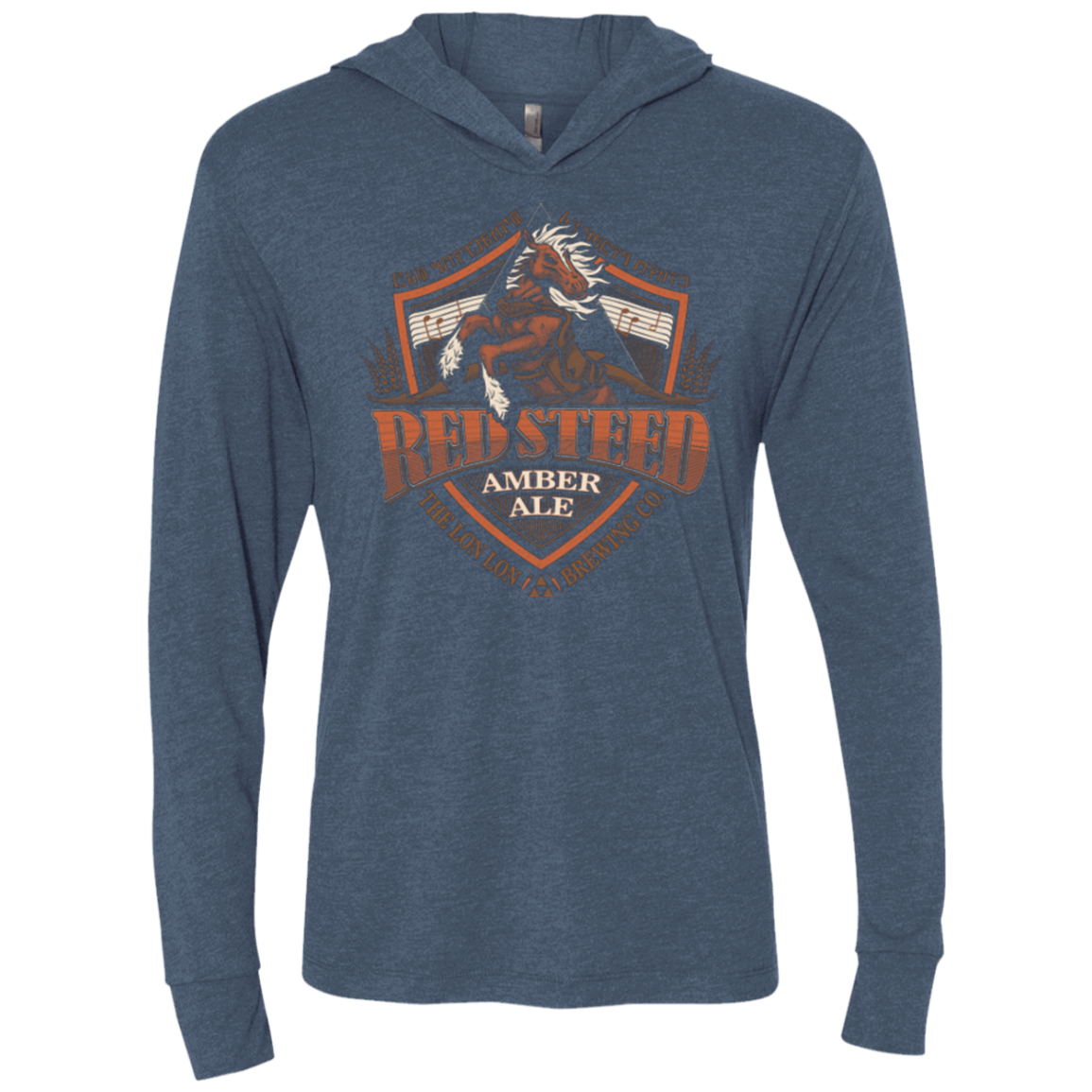 T-Shirts Indigo / X-Small Red Steed Amber Ale Triblend Long Sleeve Hoodie Tee