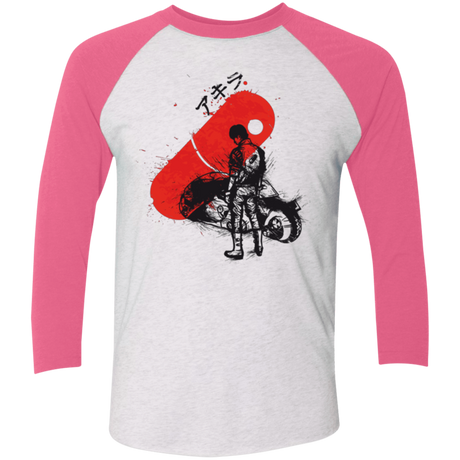 T-Shirts Heather White/Vintage Pink / X-Small RED SUN AKIRA Men's Triblend 3/4 Sleeve