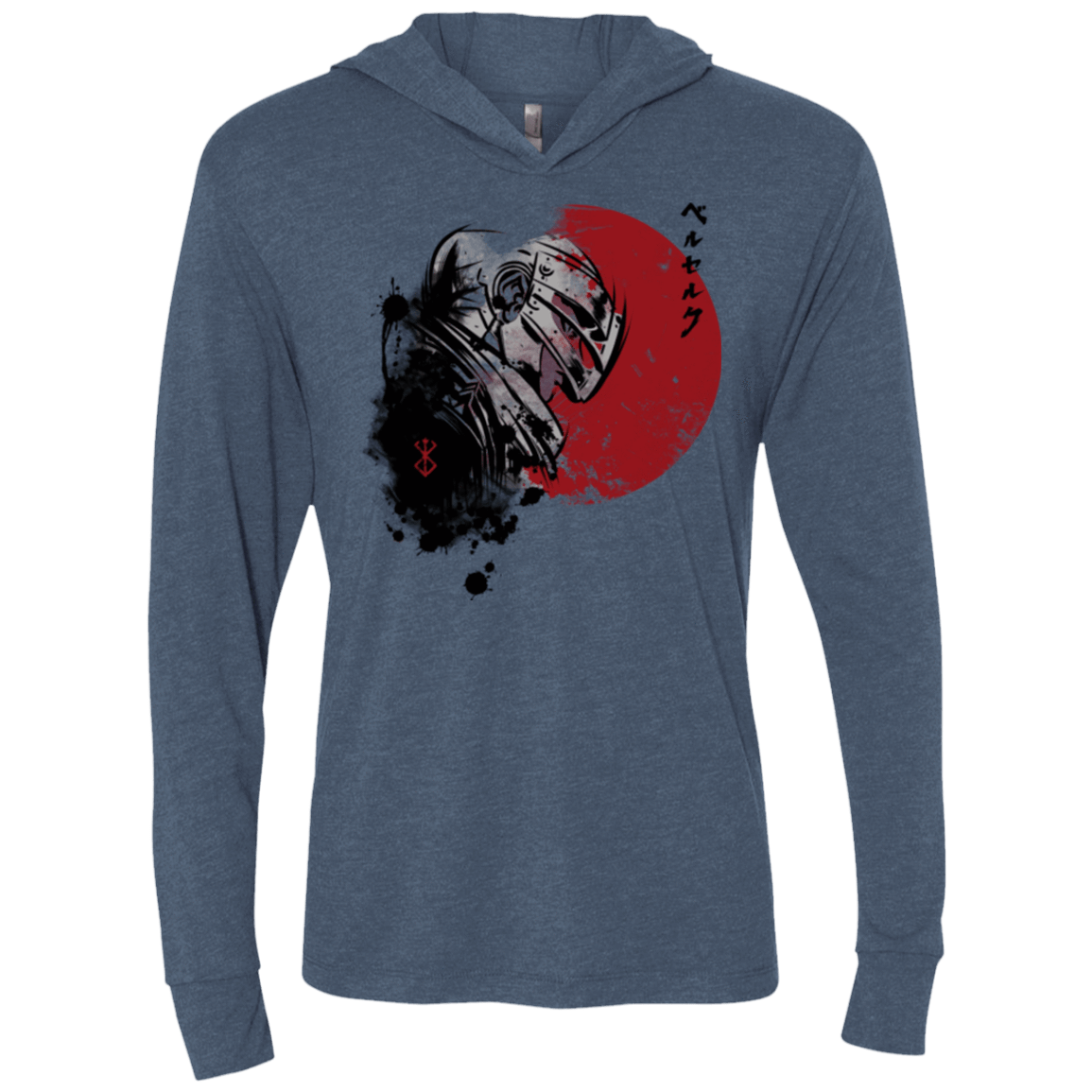 T-Shirts Indigo / X-Small Red Sun Guts Triblend Long Sleeve Hoodie Tee
