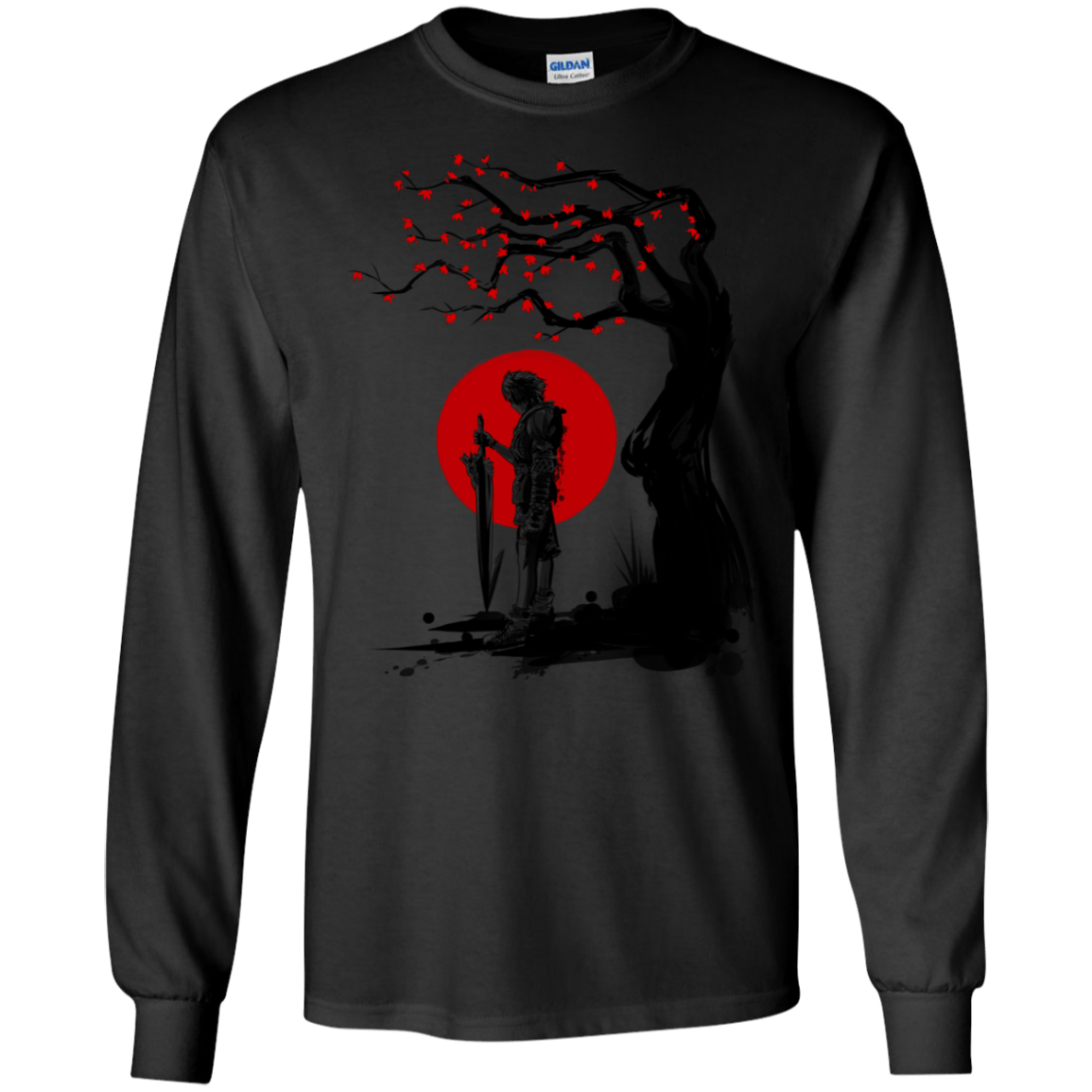 T-Shirts Black / S Red Sun in Zanarkand Men's Long Sleeve T-Shirt